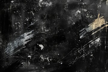 Grunge distressed brush strokes on black background - obrazy, fototapety, plakaty