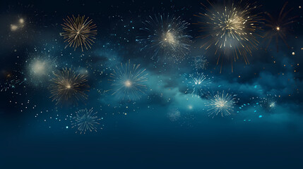 Fototapeta premium Fireworks background for celebration, holiday celebration concept
