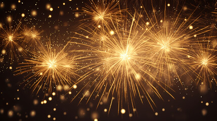 Fototapeta premium Beautiful fireworks background at night for holiday decoration