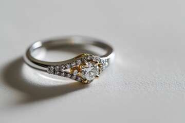 Eternal Love: Embrace the Tradition of Commitment with a Gold and Silver Diamond Love Ring,...