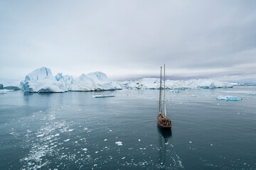 DISKO BAY GREENLAND BY DRONE