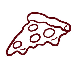 pizza slice vector illustration flat design trace line