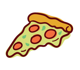 pizza slice vector illustration flat design outline art