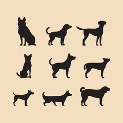 Coco dog set silhouette Clipart on a hex color background