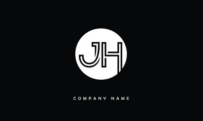 Obraz premium JH, HJ, J, H Abstract Letters Logo Monogram