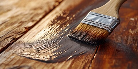 Sealants are applied to wood in this manner using a brush. Generative Ai.