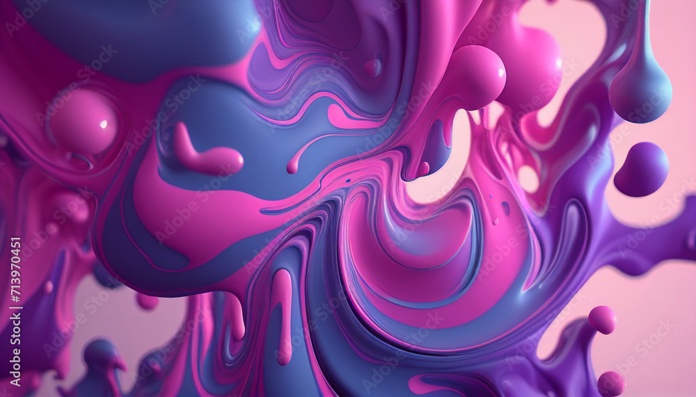 Poster abstract background with flowing lines, abstract fractal background, swirls of colorful paint liquid