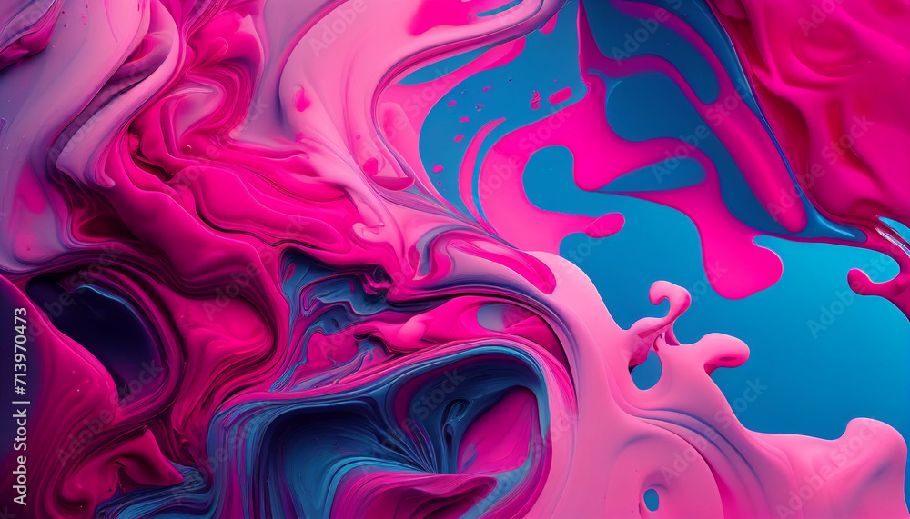 Poster abstract background with waves, abstract fractal background, swirls of colorful paint liquid mixing 