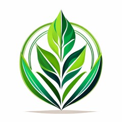 green eco icon, abstract green leaf, green leaf icon