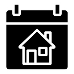 house and calendar, schedule icon