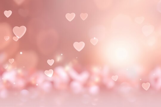 Banner Pink golden heart shaped sparkling crystal balloons on pink bokeh background . Minimal love concept. Valentine's Day or wedding party decoration.