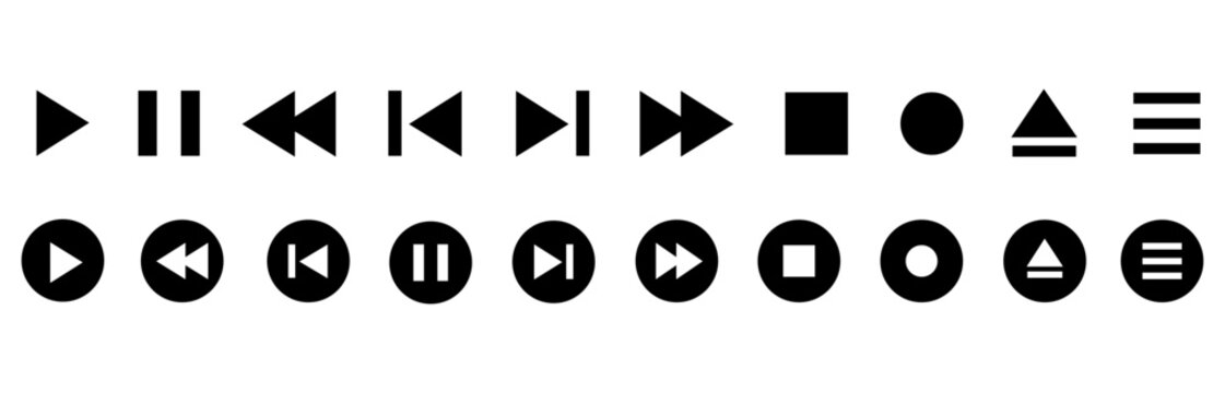 Media player icons vector illustration.