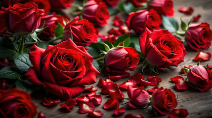 close up vibrant collection of red roses petal as inspiration to create captivating visuals