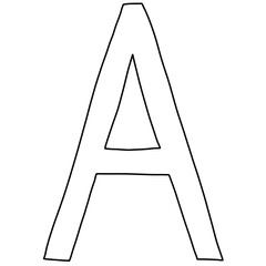 White letter a