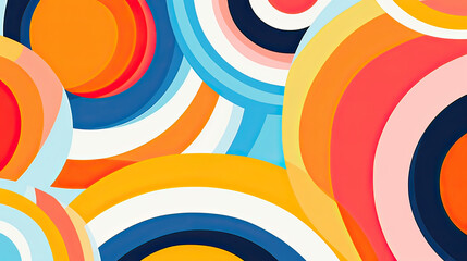 Abstract background with concentric circles and bold hues, inspiration from the op art movement of the 1960s to create a visually mesmerizing and dynamic composition Ai Generative