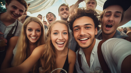 Group of Young People at Oktopberfest 