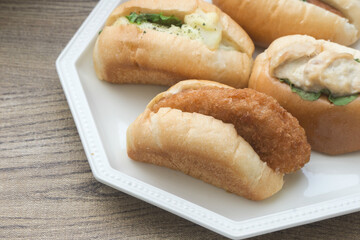 朝食のサンドイッチ