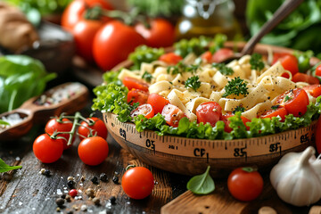 healthy food, salad, vegetables, Pasta spaggeti