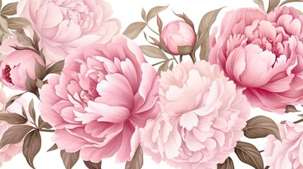 Peonies. Flowers. Vector floral illustrations - obrazy, fototapety, plakaty