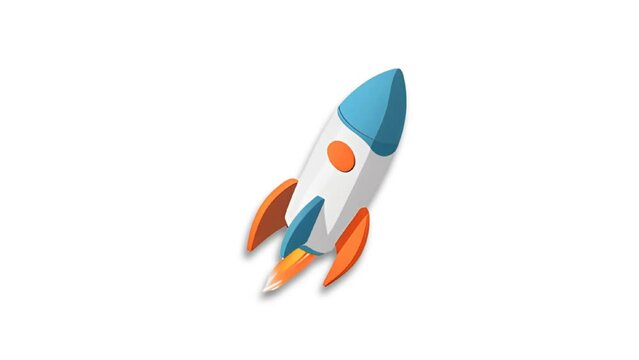 Rocket Icon of nice animated for your isometric videos easy to use with Transparent Background
