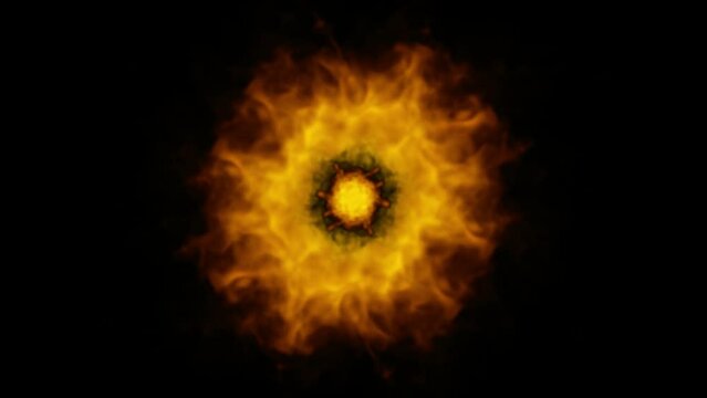 fire ball Energy effect blast explosion towards to camera glowing flames with alpha channel
