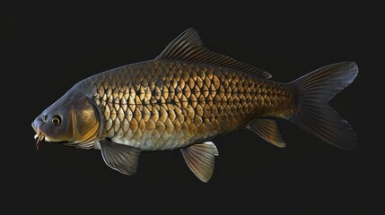 Cod in the solid black background
