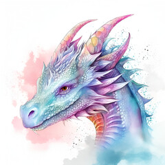Beautiful Dragon Watercolor Clipart, Design for Your Project, Ai Generative