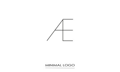 AE or EA Logo Design Vector Art Illustration Minimal Design