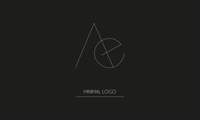 AE or EA Logo Design Vector Art Illustration Minimal Design