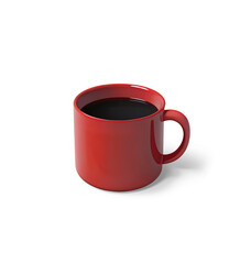 red coffee cup isolated on white background