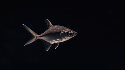 Little Tunny in the solid black background