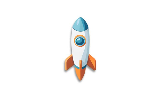 Rocket Icon of nice animated for your isometric videos easy to use with Transparent Background