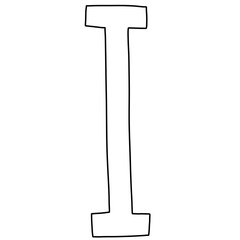 White letter i