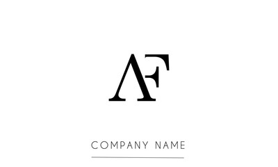 AF or FA Minimal Logo Design Vector Art Illustration 