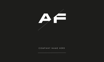 AF or FA Minimal Logo Design Vector Art Illustration 