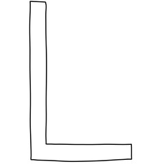 White letter l