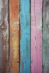 Close Up of Colorful Wooden Wall