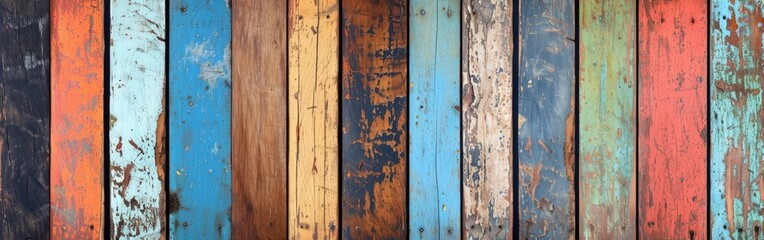 Close-Up of Multicolored Wooden Wall