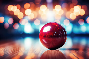 Bowling alley and bowling ball - obrazy, fototapety, plakaty