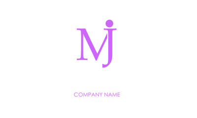MJ or JM Minimal Logo design vector Art Illustration 