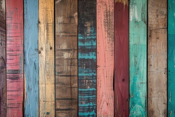 Close-up of Vibrant Wooden Wall