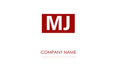 MJ or JM Minimal Logo design vector Art Illustration 