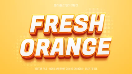 Fotobehang Editable text effect orange fruit mock up © Mulart Gallery