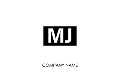 Obraz premium MJ or JM Minimal Logo design vector Art Illustration 