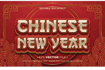 Happy Chinese New Year text effect editable vector
