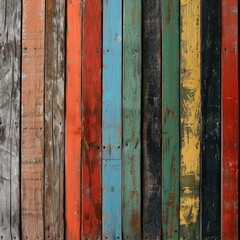 Close-Up of Vibrant Wooden Fence