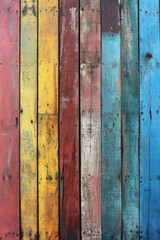 Close-Up of Colorful Wooden Wall
