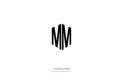 MM Minimal Logo Design Vector Art Illustration 