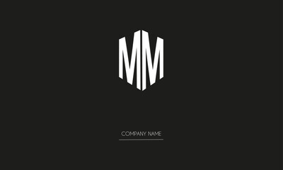 MM Minimal Logo Design Vector Art Illustration 