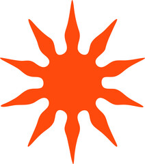 Sun icon illustration. Sun cartoon design element.